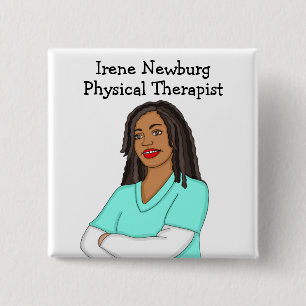 Personalised Physical Therapist Identification 15 Cm Square Badge
