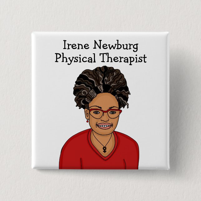 Personalised Physical Therapist Identification 15 Cm Square Badge (Front)