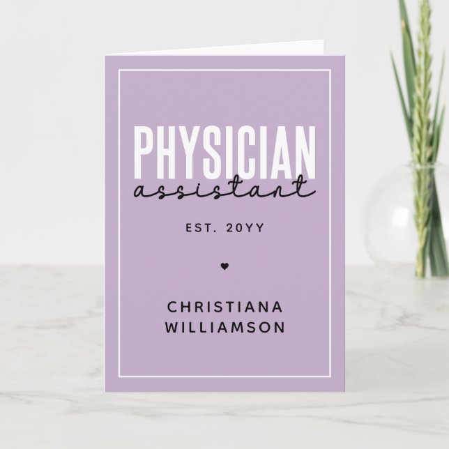 Personalised Physician Assistant PA Graduation Card (Front)
