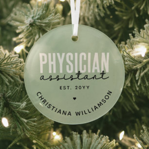 Personalised Physician Assistant PA Graduation Glass Tree Decoration