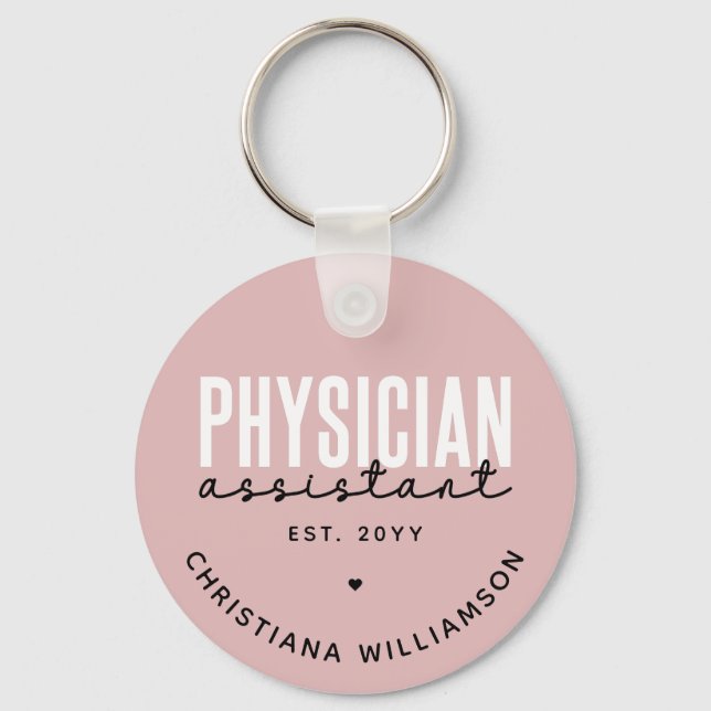 Personalised Physician Assistant PA Graduation Key Ring (Front)