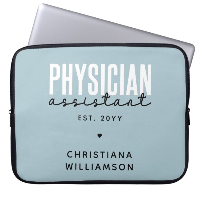 Personalised Physician Assistant PA Graduation Laptop Sleeve (Front)