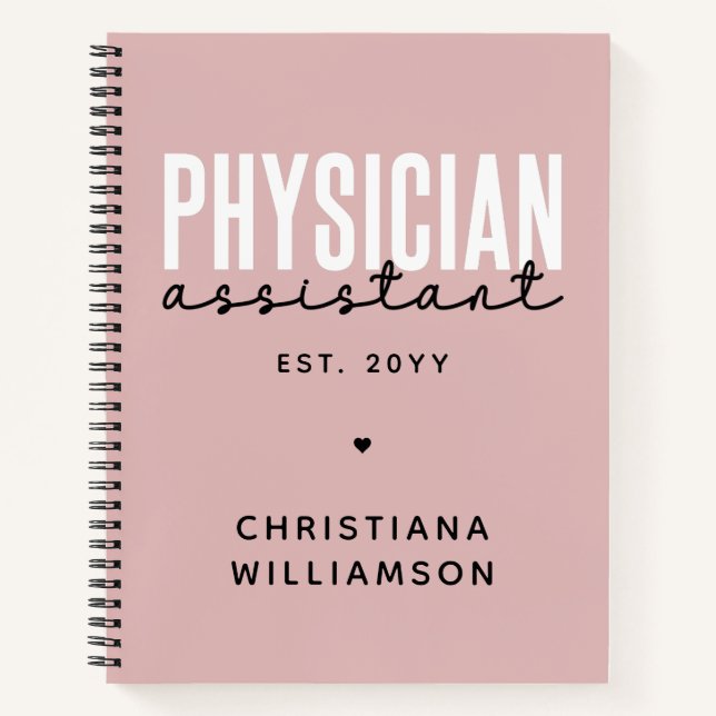 Personalised Physician Assistant PA Graduation Notebook (Front)