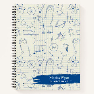 Personalised Physics Doodles Diagrams Graph Paper  Notebook