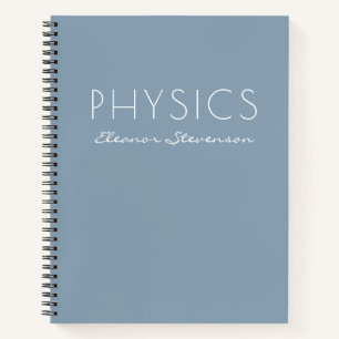 Personalised Physics Graph Paper Dusty Blue  Notebook