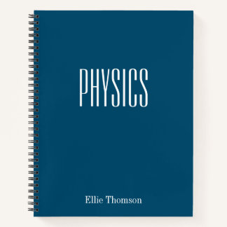 Personalised Physics Graph Paper Simple Blue Notebook
