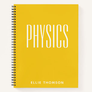 Personalised Physics Graph Paper Simple Yellow Notebook
