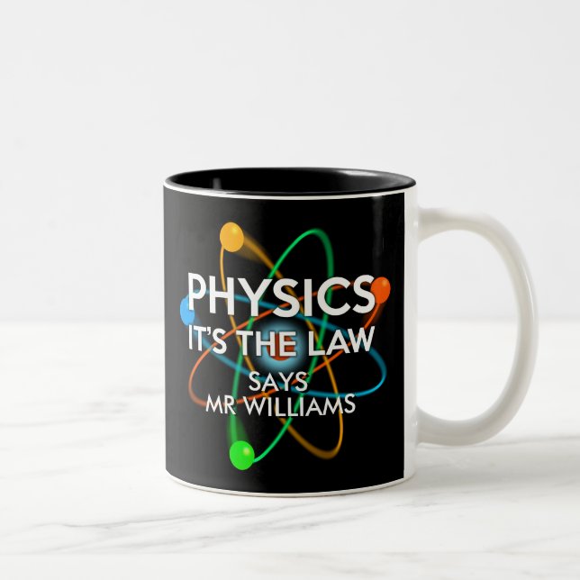 Personalised Physics It's the Law Science Two-Tone Coffee Mug (Right)