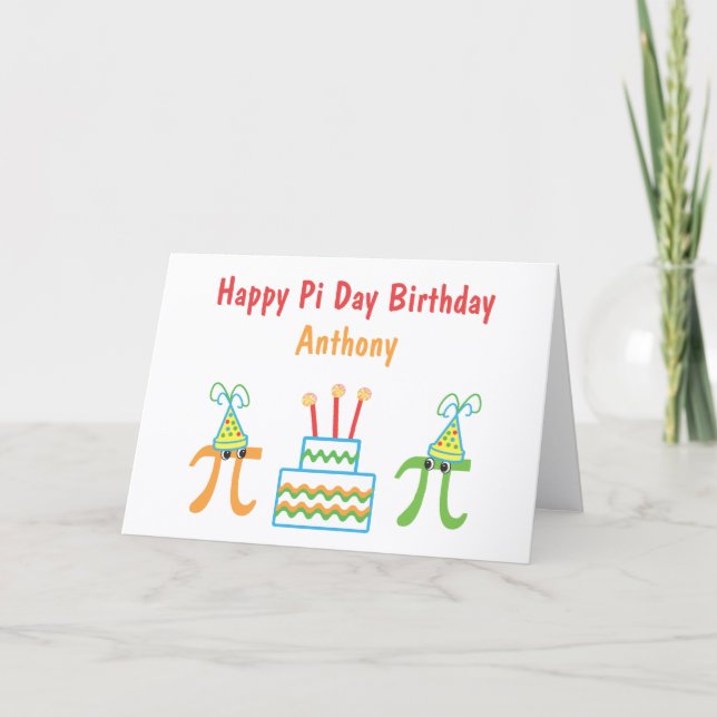 Personalised Pi Day Birthday Card (Front)