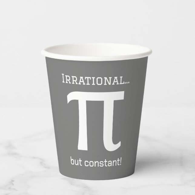 Personalised Pi Symbol, Math Lover Paper Cups (Front)