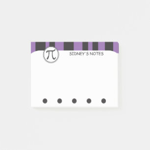 Personalised Pi Symbol Purple Math Themed Post-it Notes