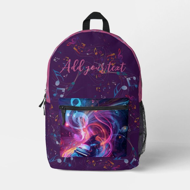 Personalised Piano Backpack Add Your Name or text (Front)