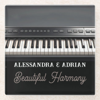 Personalised Piano Keyboard Glass Coasters