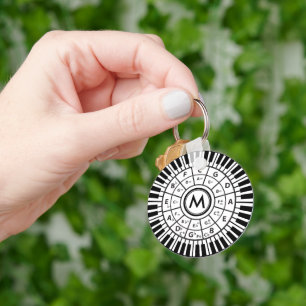 Personalised Piano Keys Circle of Fifths Key Ring