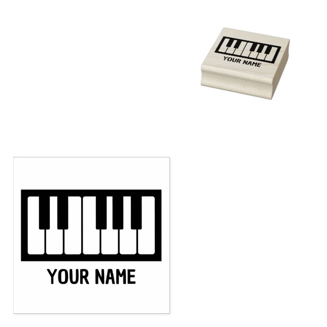 Personalised Piano Keys Music Instrument  Rubber Stamp (Stamped)