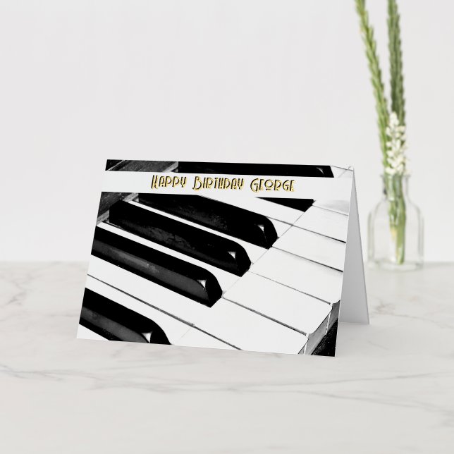 Personalised Piano Keys Music Musician Birthday Foil Greeting Card (Flower)