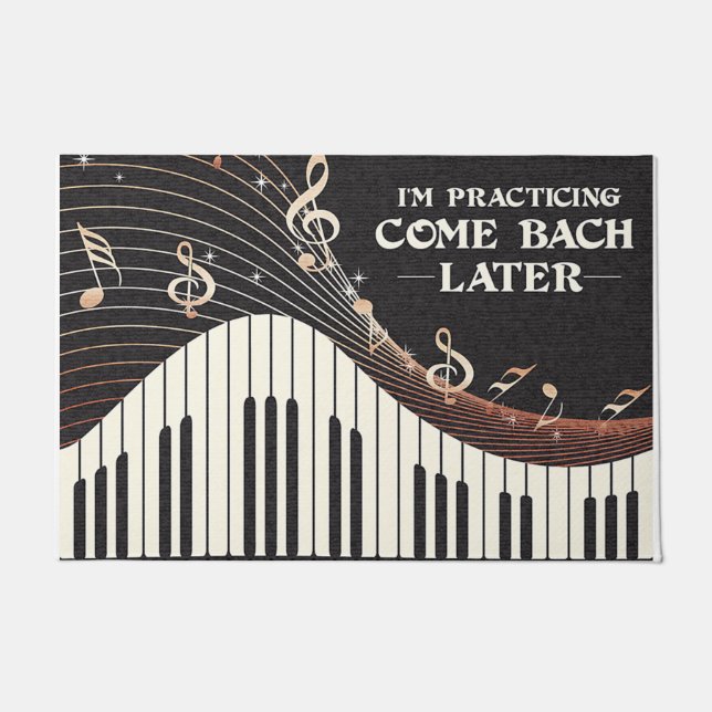 Personalised Piano Player Gift, I'm Practicing Doormat (Front)
