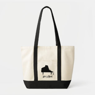 Personalised Piano Silhouette Canvas Music Tote