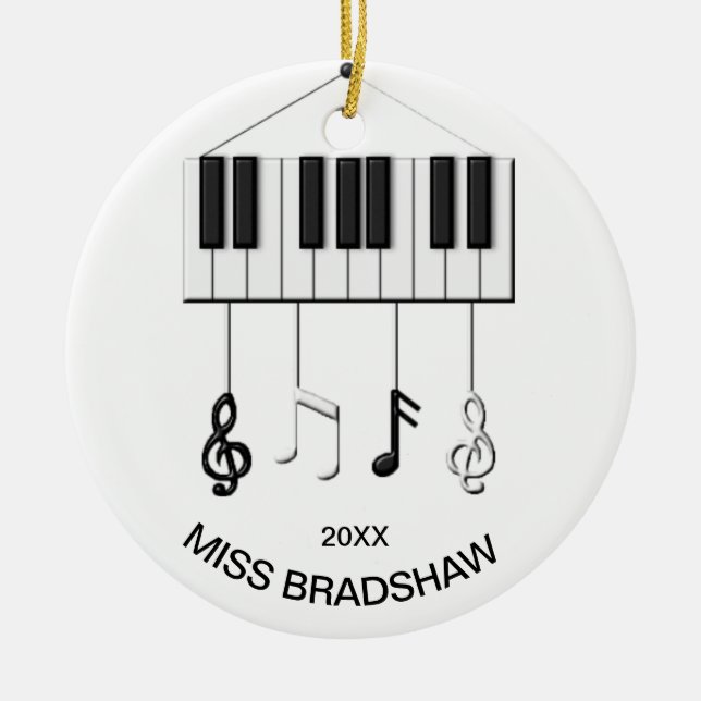 Personalised  Piano Teacher  Ornament (Front)