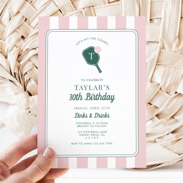 Personalised Pickleball Birthday Invitation (Pickleball Birthday Party Invitation)