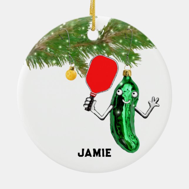 personalised pickleball ceramic tree decoration (Back)