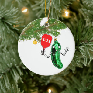 personalised pickleball ceramic tree decoration