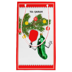 Personalised Pickleball Christmas Holiday Small Gift Bag