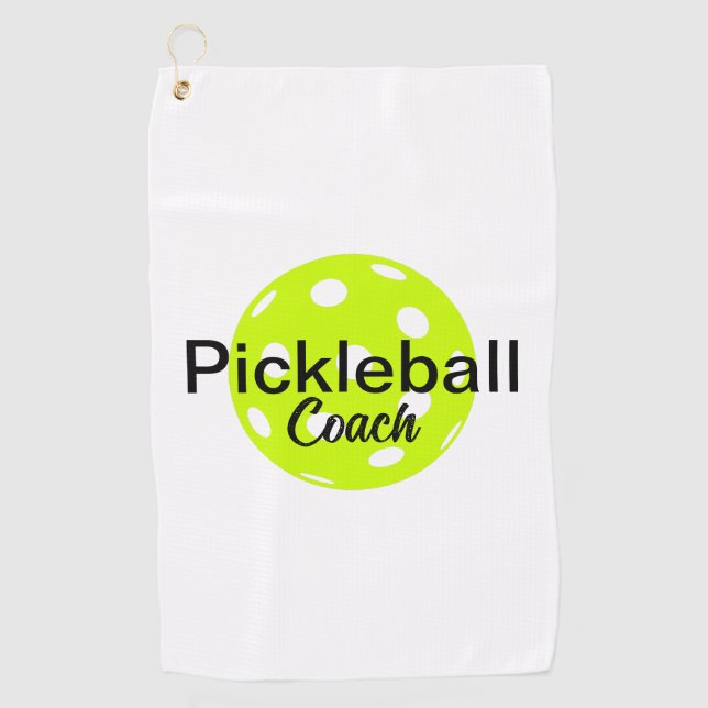 Personalised Pickleball Coach Golf Towel (Front)
