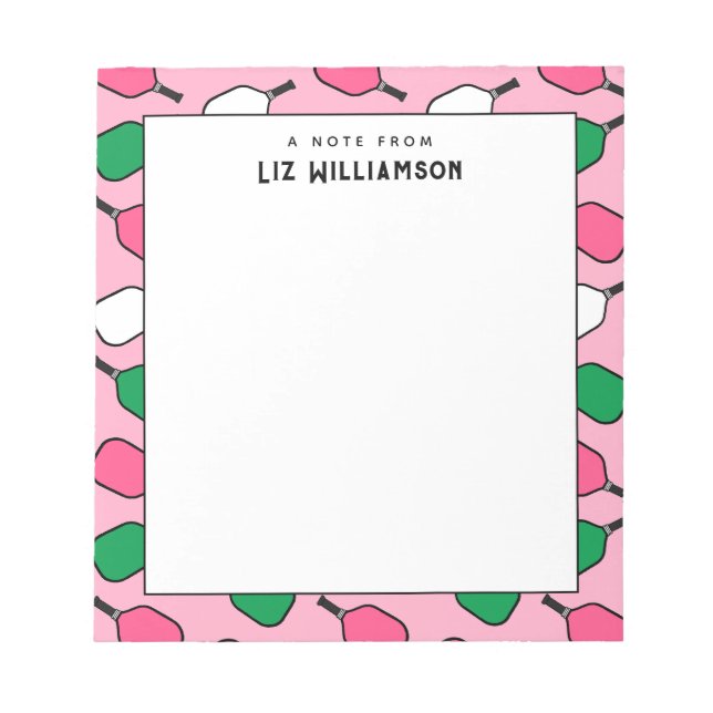 Personalised Pickleball Gift Ideas Notepad (Front)