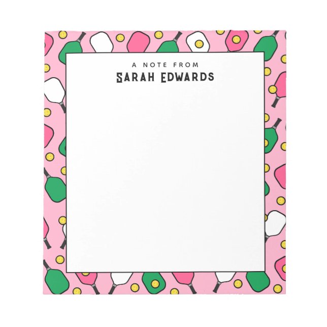Personalised Pickleball Gift Ideas Notepad (Front)