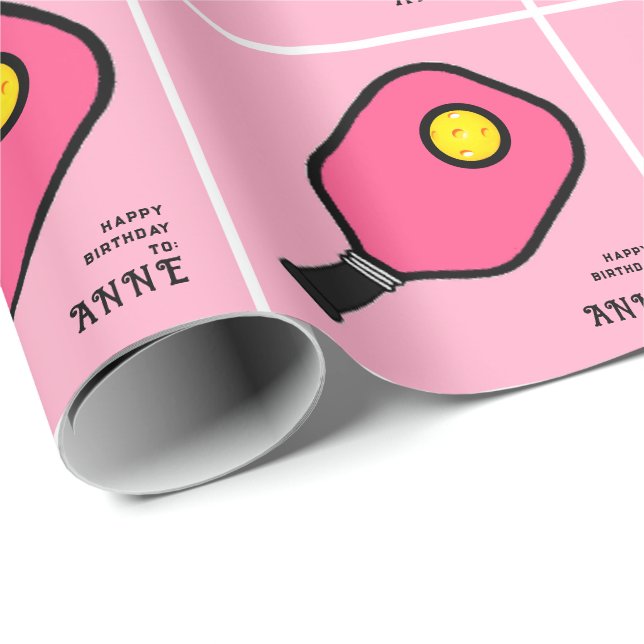 Personalised Pickleball Gift Wrapping Paper (Roll Corner)