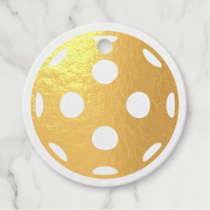 Personalised pickleball gold Foil Favour Tags