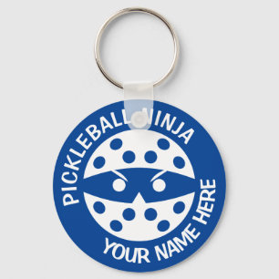 Personalised Pickleball Ninja 2  blue Key Ring