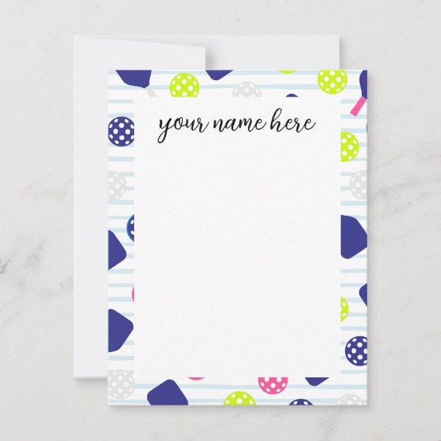 Personalised Pickleball Notecards (Front)