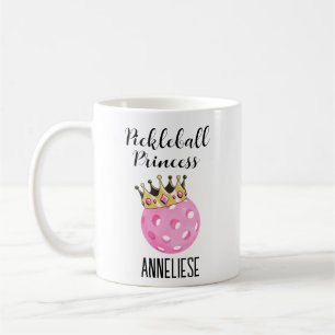 Personalised Pickleball Princess Pink Watercolor Coffee Mug