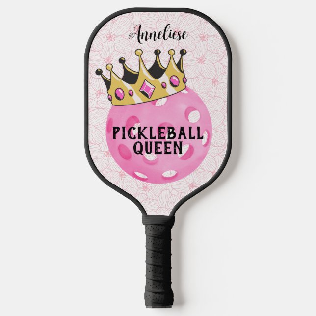 Personalised "Pickleball Queen" with Crown Design Pickleball Paddle (Front)