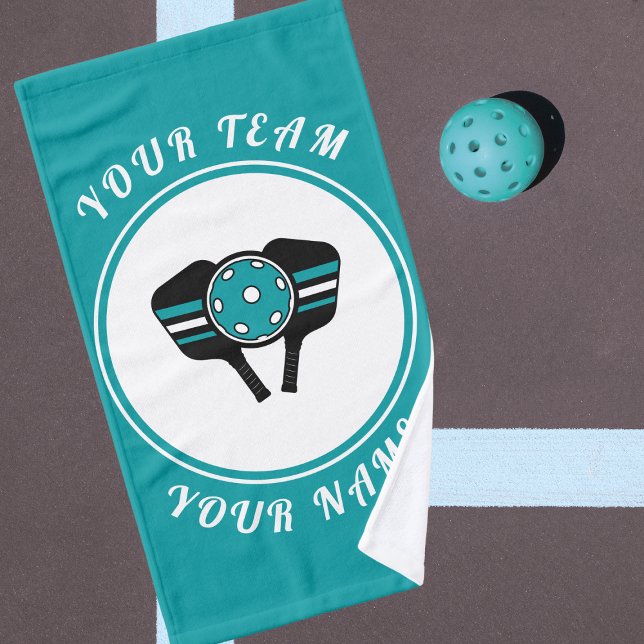 Personalised Pickleball Rackets & Ball Sporty Cool Hand Towel (Creator Uploaded)