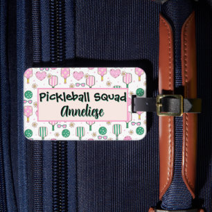 Personalised Pickleball Squad Watercolor Luggage Tag