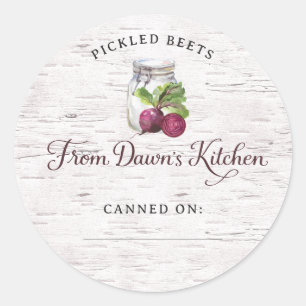 Personalised Pickled Beets Canning Stickers