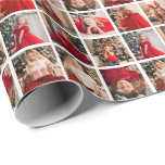 Personalised Picture Collage 9 Photo Wrapping Paper<br><div class="desc">Modern photo wrapping paper with a simple design featuring a photo collage of your 9 of favourite pictures.  Square pictures work best.  This personalised holiday wrapping paper is sure to add a festive and personal touch to your Christmas gifts.</div>