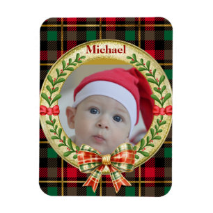 Personalised Picture Frame and Christmas Wreath  Magnet