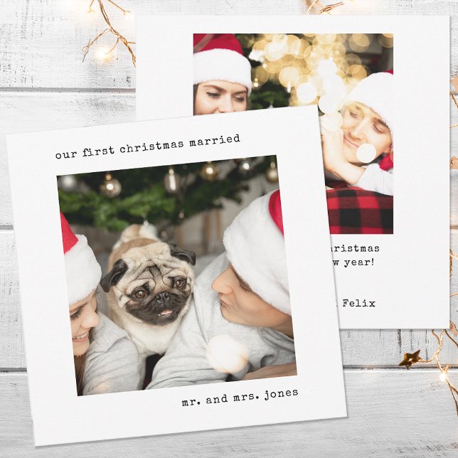 Personalised Picture Our First Christmas Married Holiday Card (Creator Uploaded)