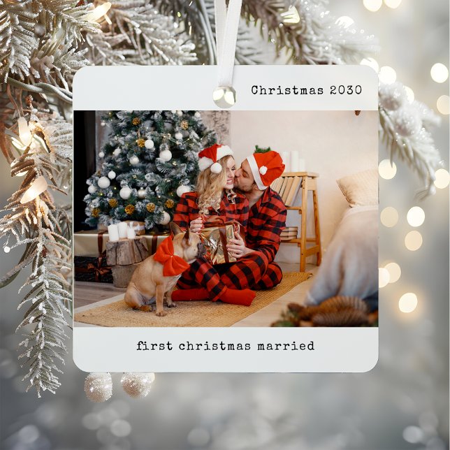 Personalised Picture Our First Christmas Married Metal Tree Decoration (Creator Uploaded)