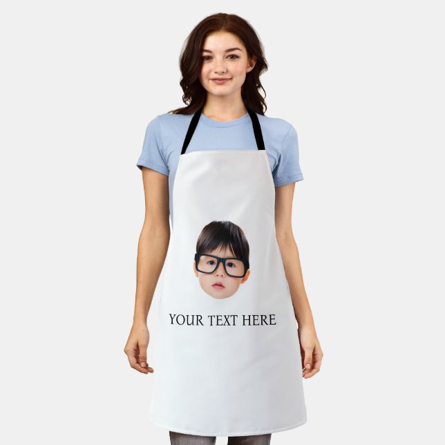 Personalised Picture With Text Gift For Home Chef  Apron (Worn)