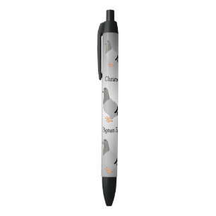 Personalised Pigeon Design Black Ink Pen