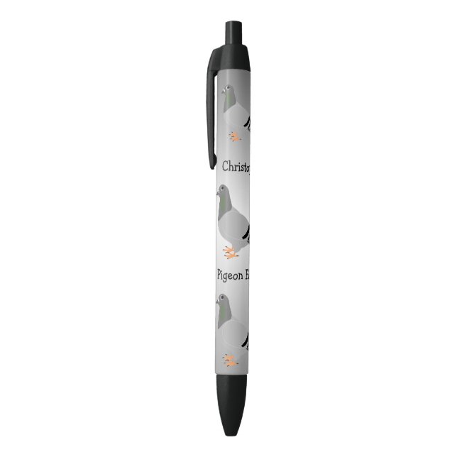 Personalised Pigeon Design Black Ink Pen (Top (Vertical))