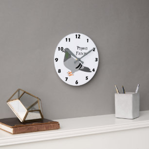 Personalised Pigeon Design Round Clock