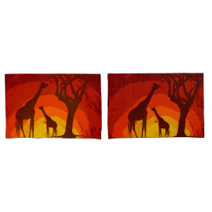 Personalised Pillow Cases African Safari Giraffe S