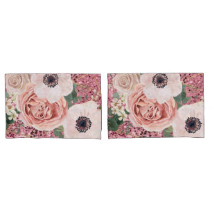 Personalised Pillow Cases Geometric Garden Rose