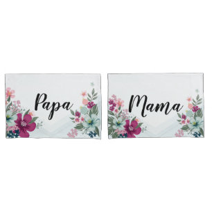 Personalised Pillow Cases Tropical Flowers on Blue